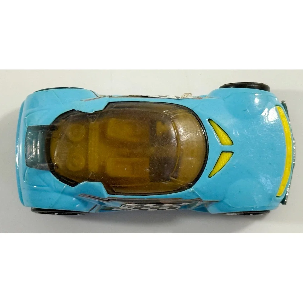Hot Wheels High Voltage Toy Car Kids 1:64 Blue Checkered Flag Racing Decals